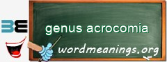 WordMeaning blackboard for genus acrocomia